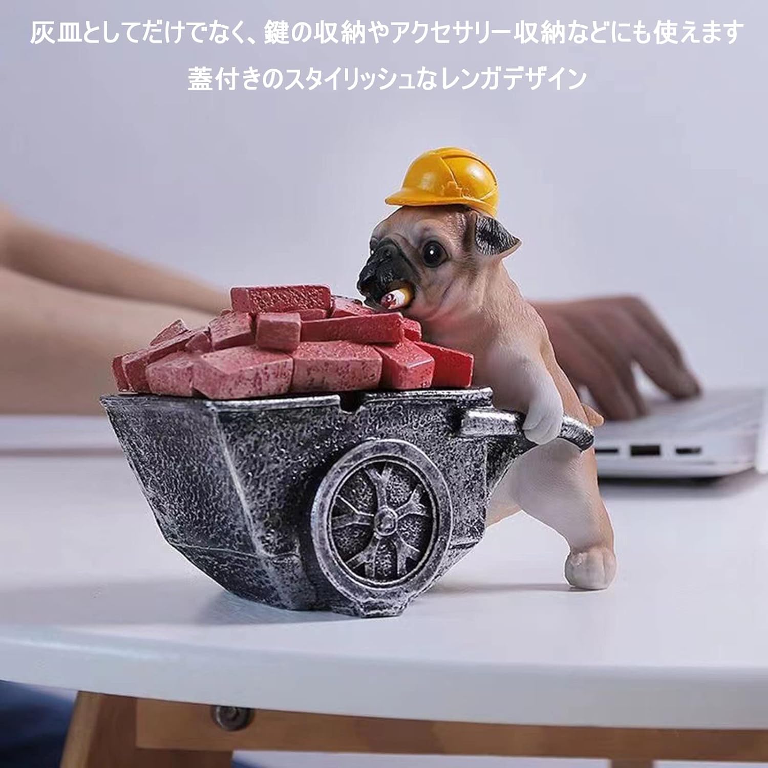 灰皿 卓上 おしゃれ パグの灰皿 - 画像 (4)